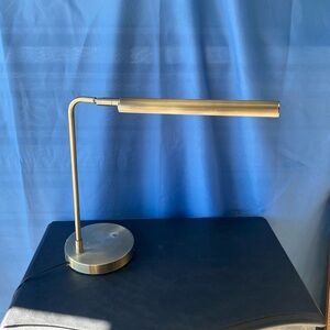 Modern Brass LED Desk Lamp. Flexible, bendable light head